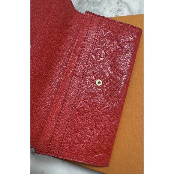 Auth. Louis Vuitton Monogram Red Empreinte Curieuse Long Wallet Box Dust Bag - Picture 4 of 16